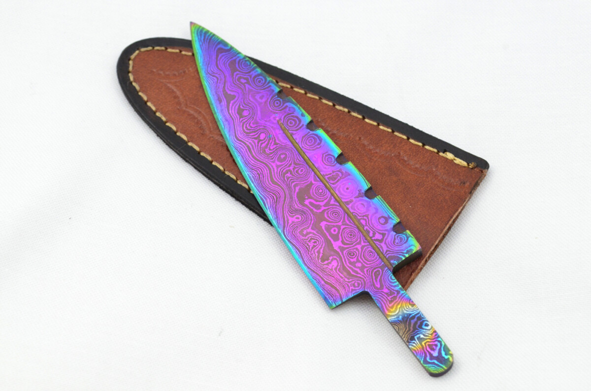 New Fantastic Heat Treated Sgian Dubh Damascus Steel Blank Blade Made in Sheffield England