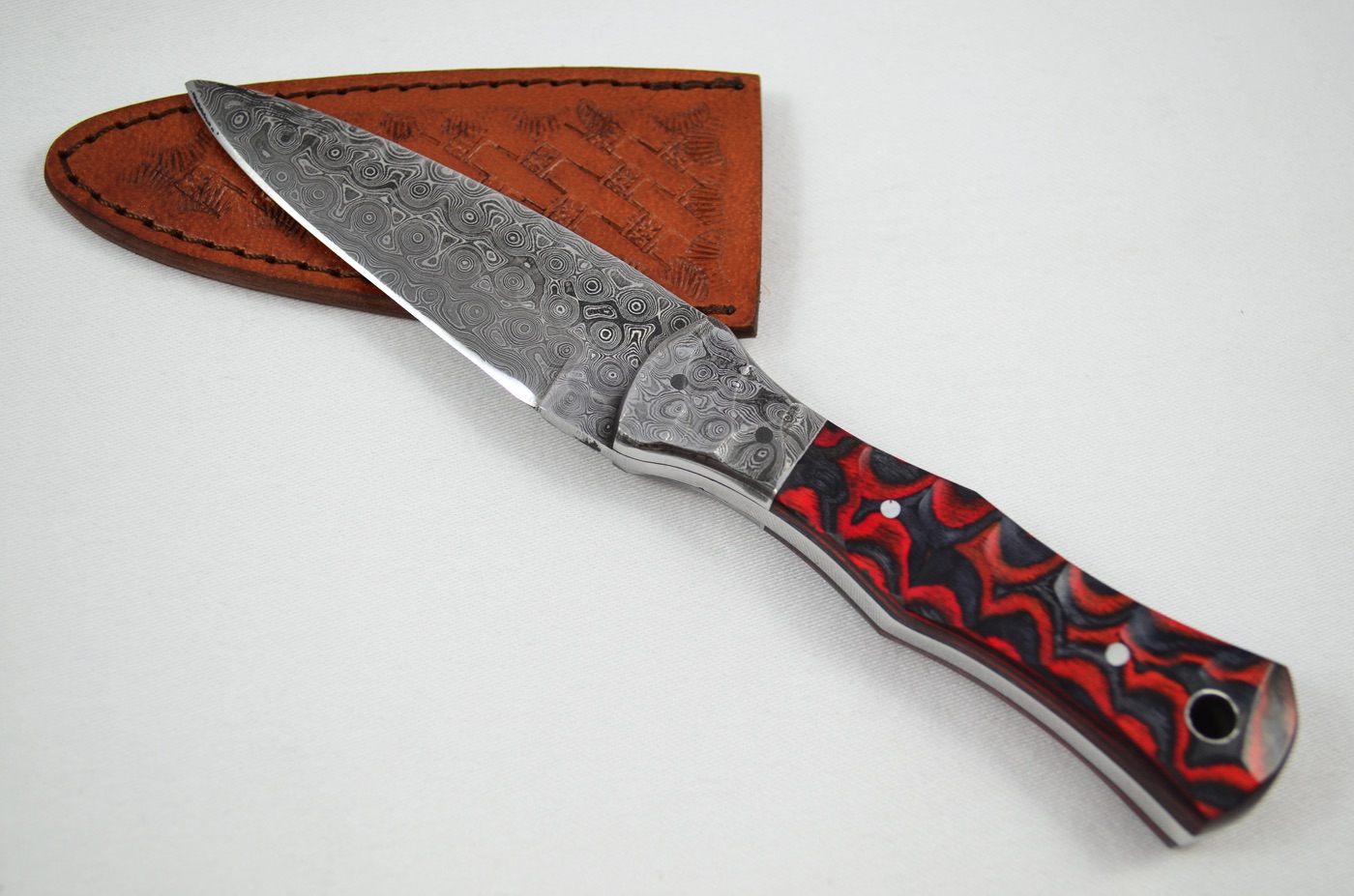 2026 Collection - Damascus Blade Laminate Wood & Handled Scottish Knife Sgian Dubh Dirk Leather Sheath Limited Edition 1 of 20