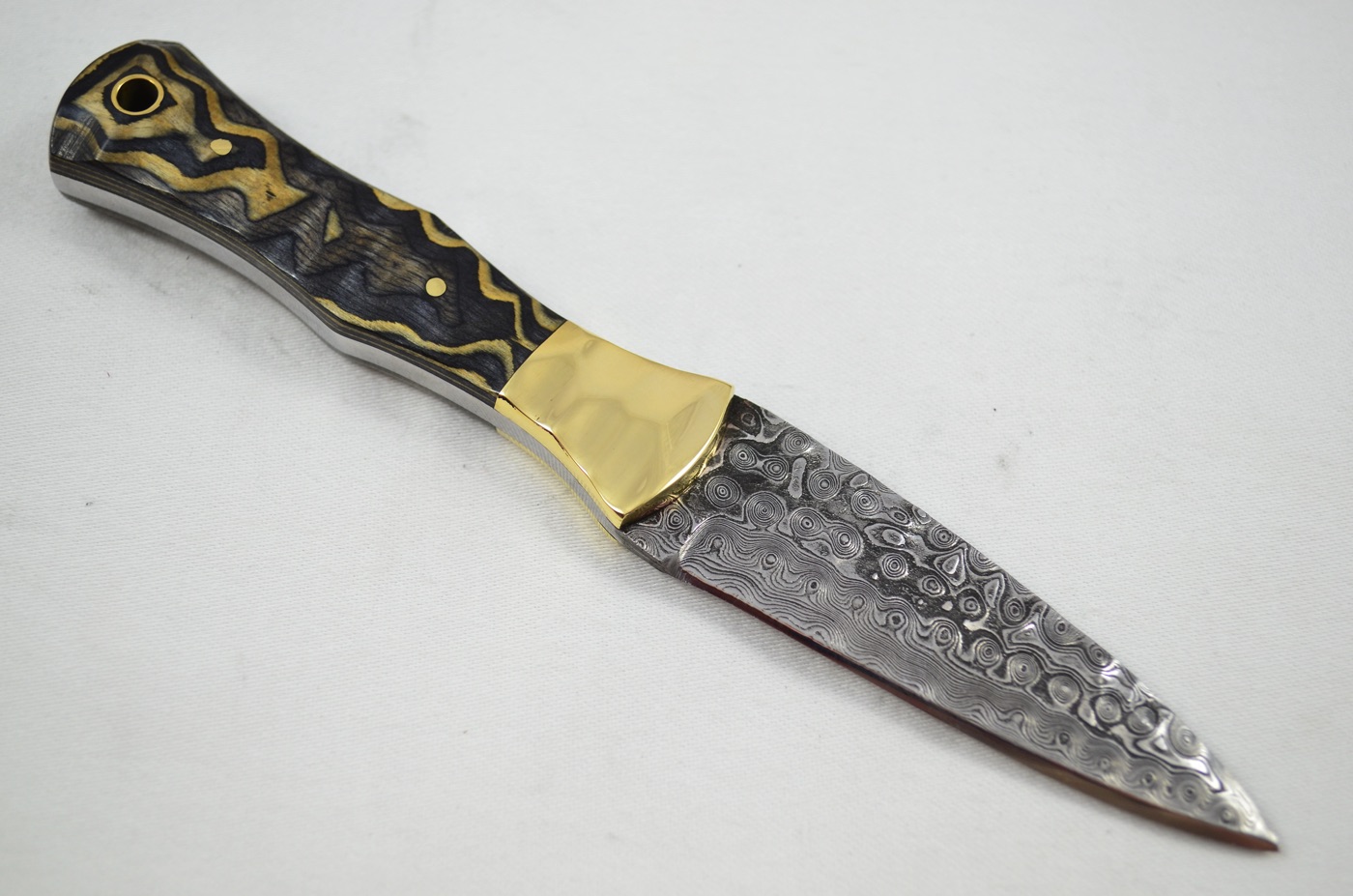 2026 Collection - Damascus Blade Laminate Wood & Handled Scottish Knife Sgian Dubh Dirk Leather Sheath Limited Edition 1 of 20 - Image 4