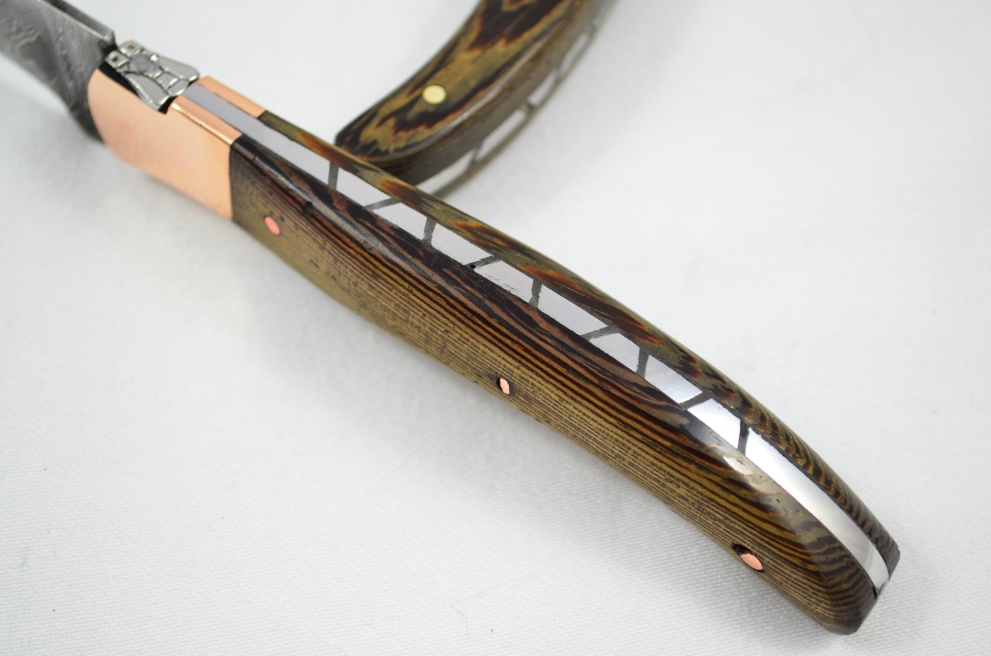 2026 Collection - Damascus Blade Laminate Wood Ham Knife Copper Bolsters Limited Edition 1 of 20 - Image 2