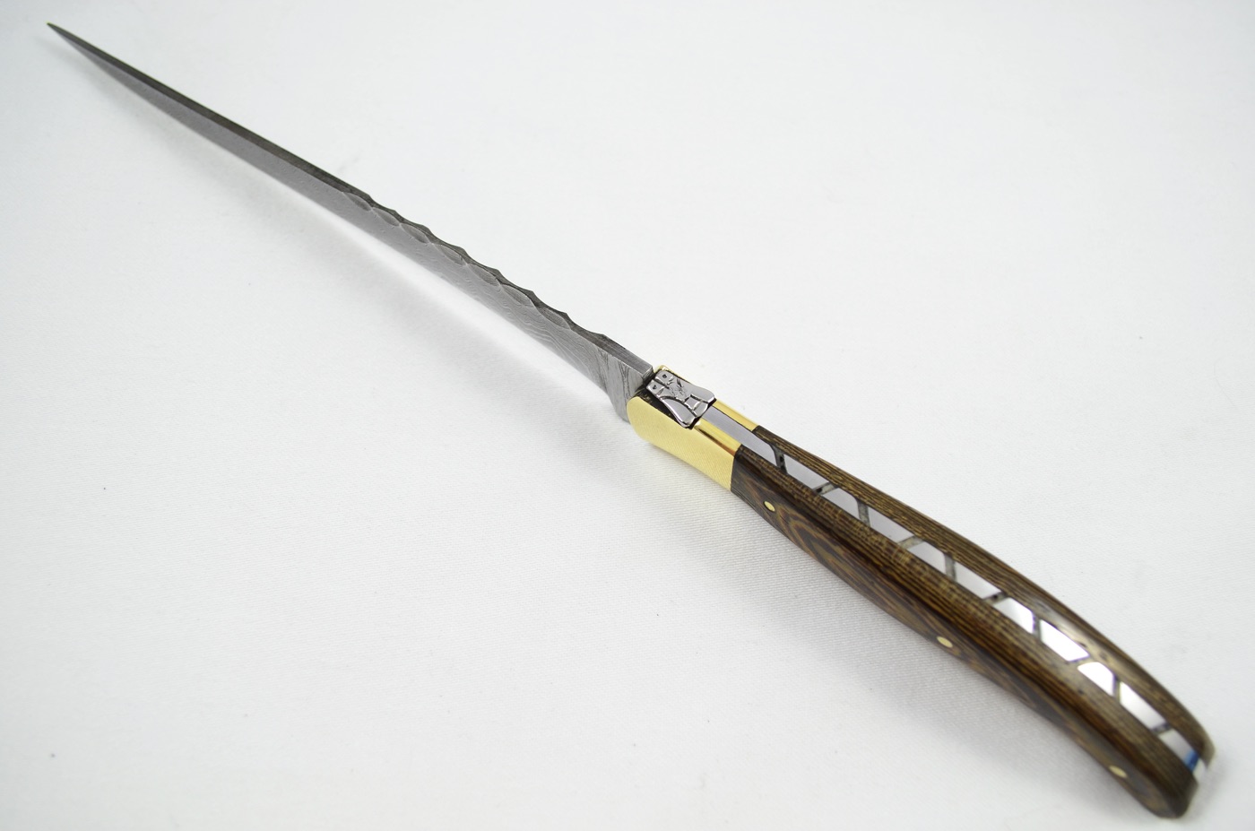 2026 Collection - Damascus Blade Laminate Wood Ham Knife Brass Bolsters Limited Edition 1 of 20 - Image 2