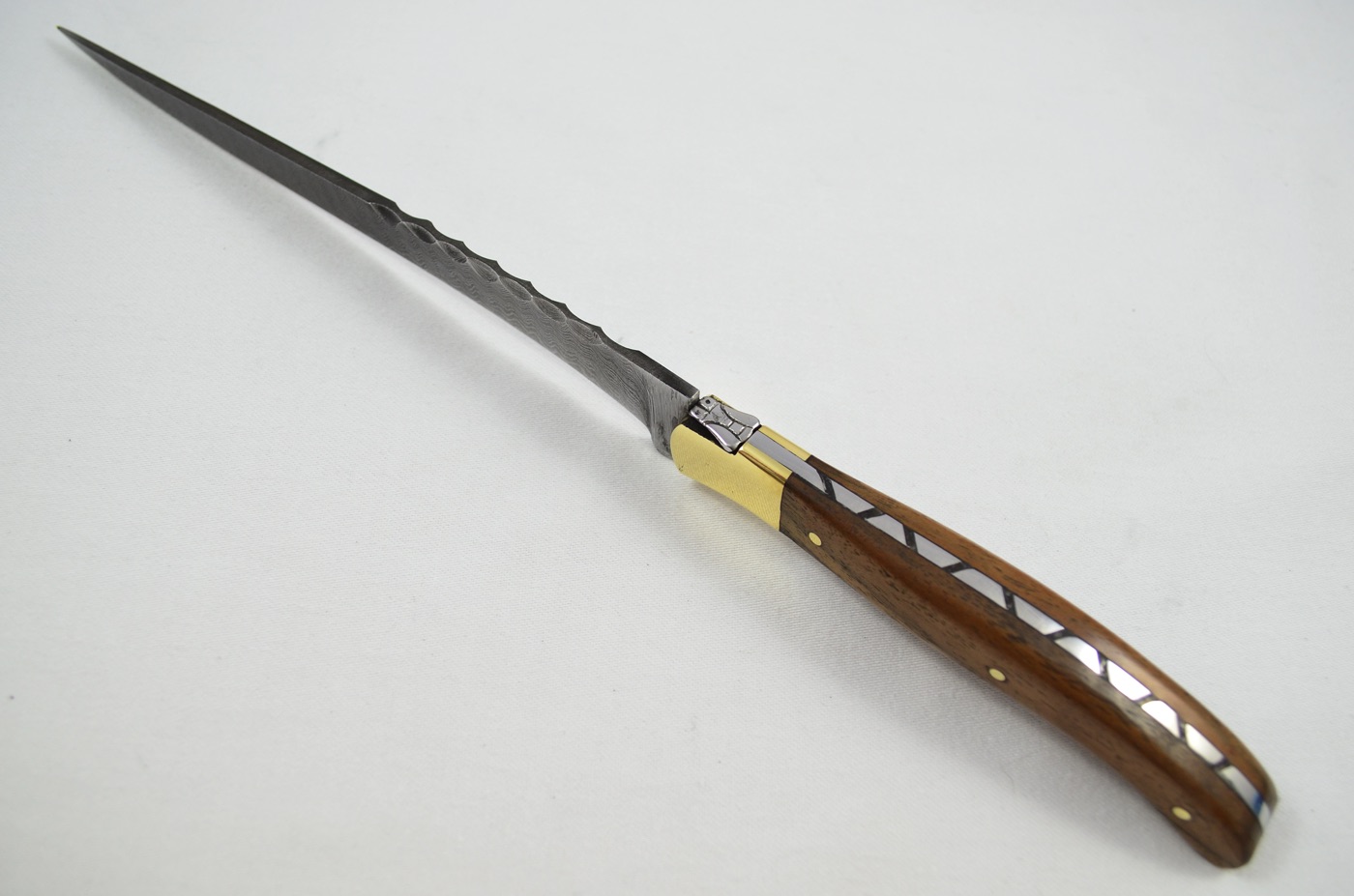 2026 Collection - Damascus Blade Ham Knife Olive Wood Brass Bolsters Limited Edition 1 of 20 - Image 2