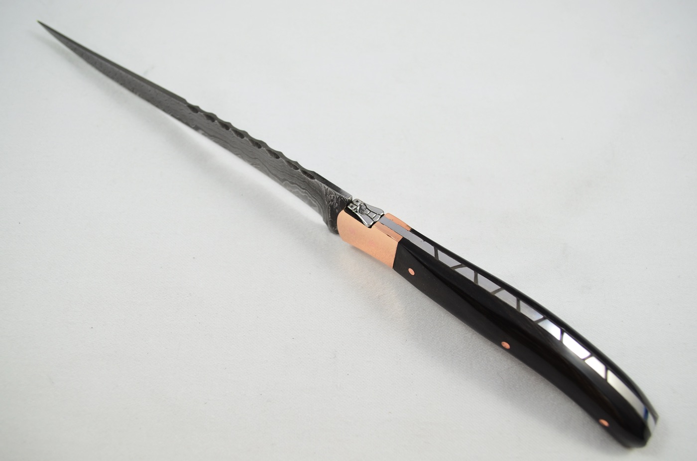 2026 Collection - Damascus Blade Ham Knife Water Buffalo Copper Bolsters Limited Edition 1 of 20 - Image 2