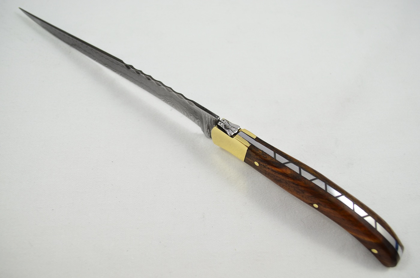2026 Collection - Damascus Blade Ham Knife Rosewood Brass Bolsters Limited Edition 1 of 20 - Image 2