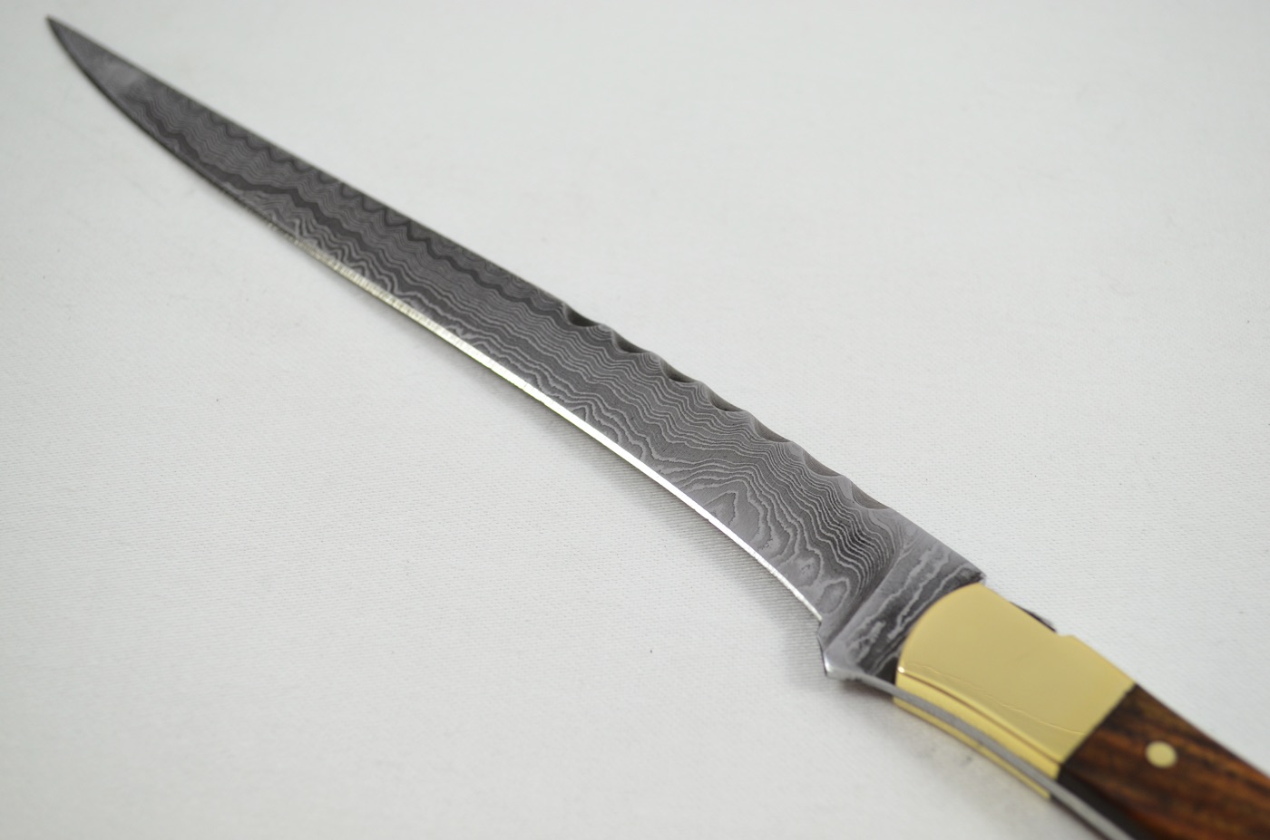 2026 Collection - Damascus Blade Ham Knife Rosewood Brass Bolsters Limited Edition 1 of 20 - Image 5