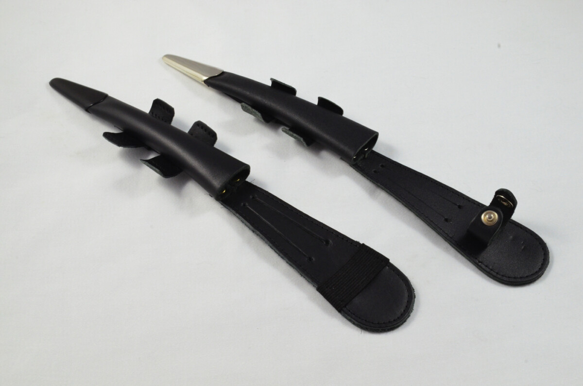 Brand New Commando / Fairbairn Sykes Knife Leg Sheath - Black Leather - Black Tip - Image 2