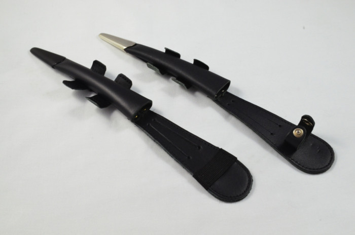 Brand New Commando / Fairbairn Sykes Knife Leg Sheath - Black Leather - Black Tip - Image 2
