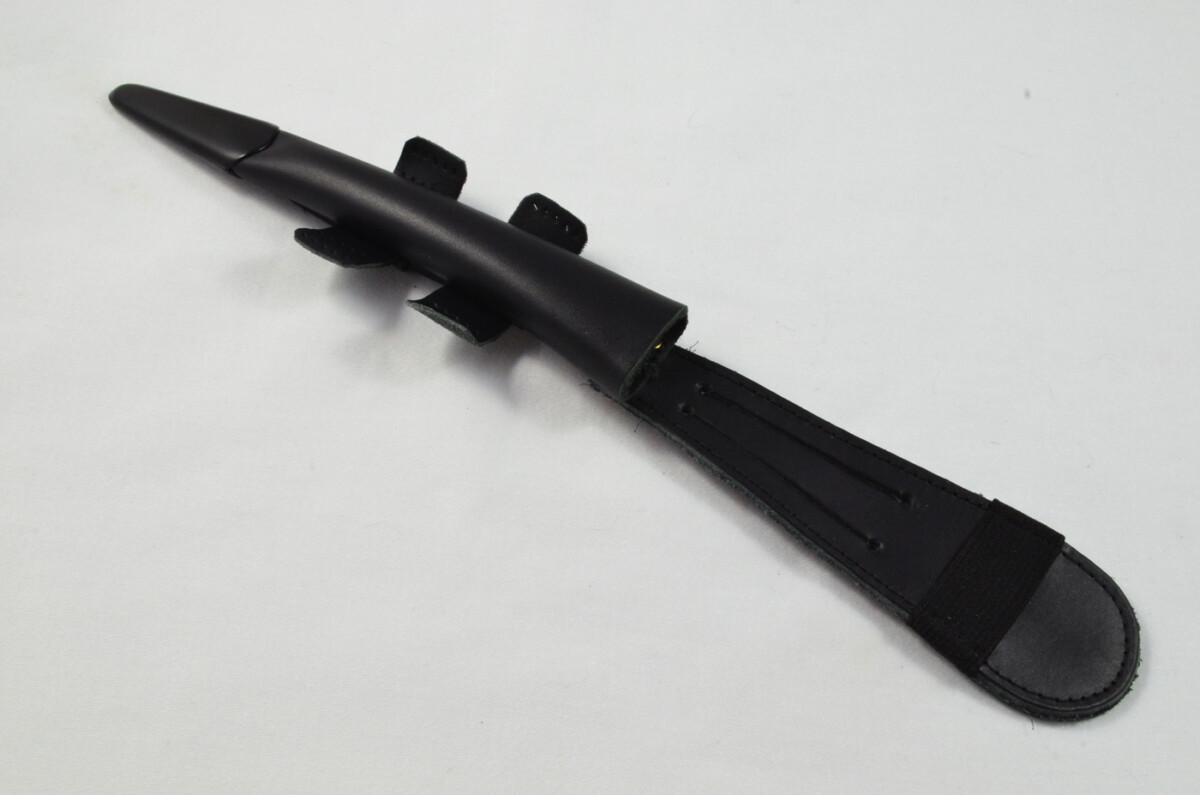 Brand New Commando / Fairbairn Sykes Knife Leg Sheath - Black Leather - Black Tip