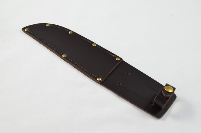 Brand New Bowie / Hunting / Bushcraft Belt Sheath - Brown Leather - Medium - Made in Sheffield