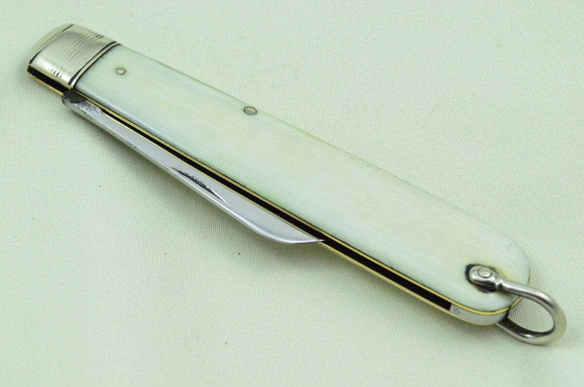 Sheffield Made 1 Blade Imitation Ivory Scaled Pen Knife Maker Unknown C 1900 - Image 6