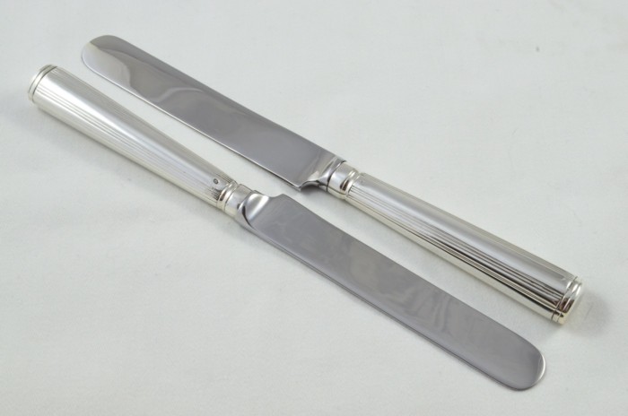 1780 Antique Rare London Set of 12 Table Sterling Silver Knives Georgian Moses Brent - Image 2