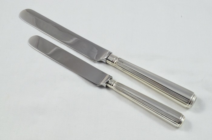 1805 Antique Moses Brent London Set of 6 Table & 6 Dessert Sterling Silver Knives Georgian - Image 5