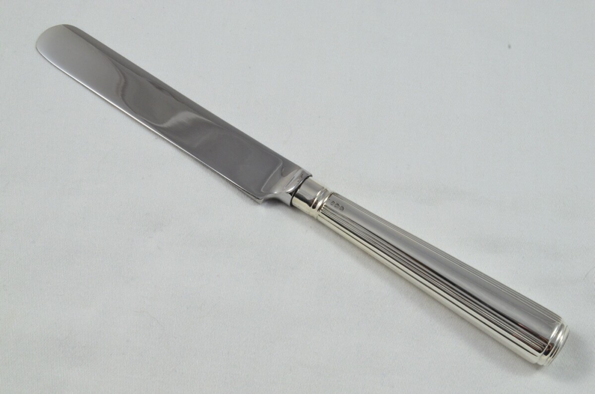 1805 Antique Moses Brent London Set of 6 Table & 6 Dessert Sterling Silver Knives Georgian - Image 6