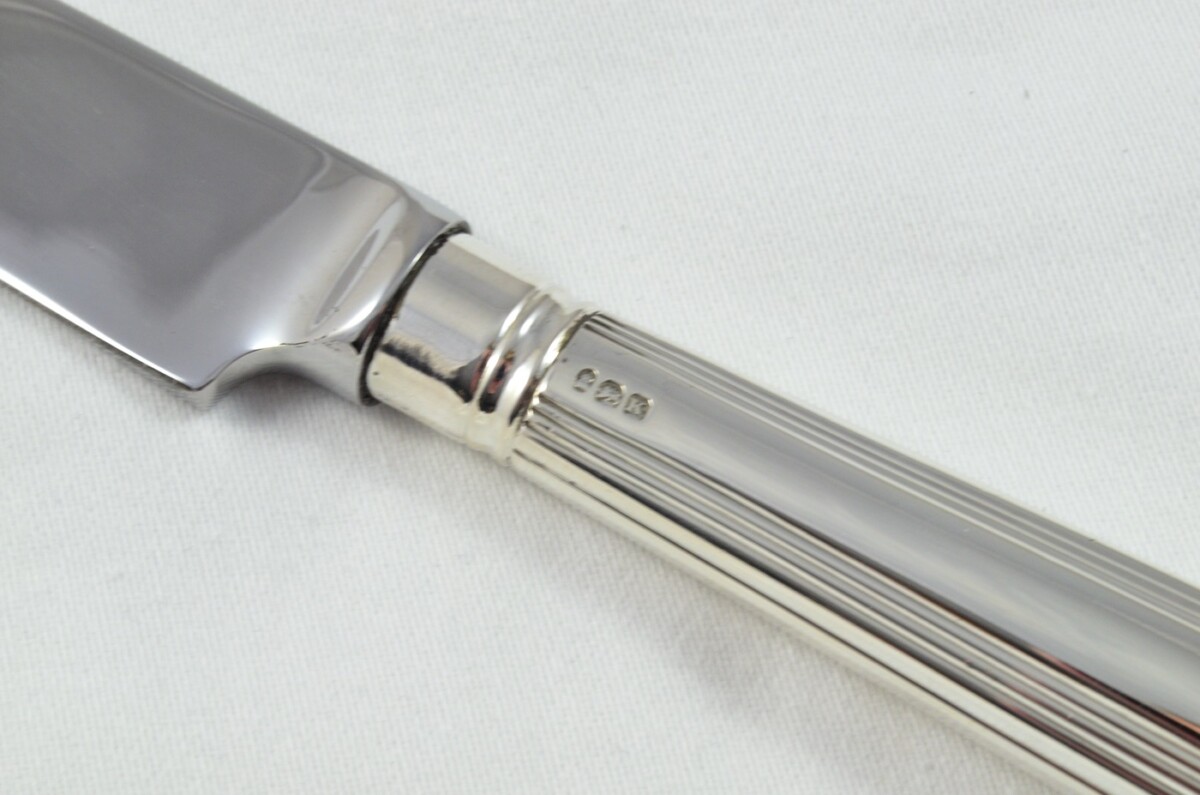 1805 Antique Moses Brent London Set of 6 Table & 6 Dessert Sterling Silver Knives Georgian - Image 2