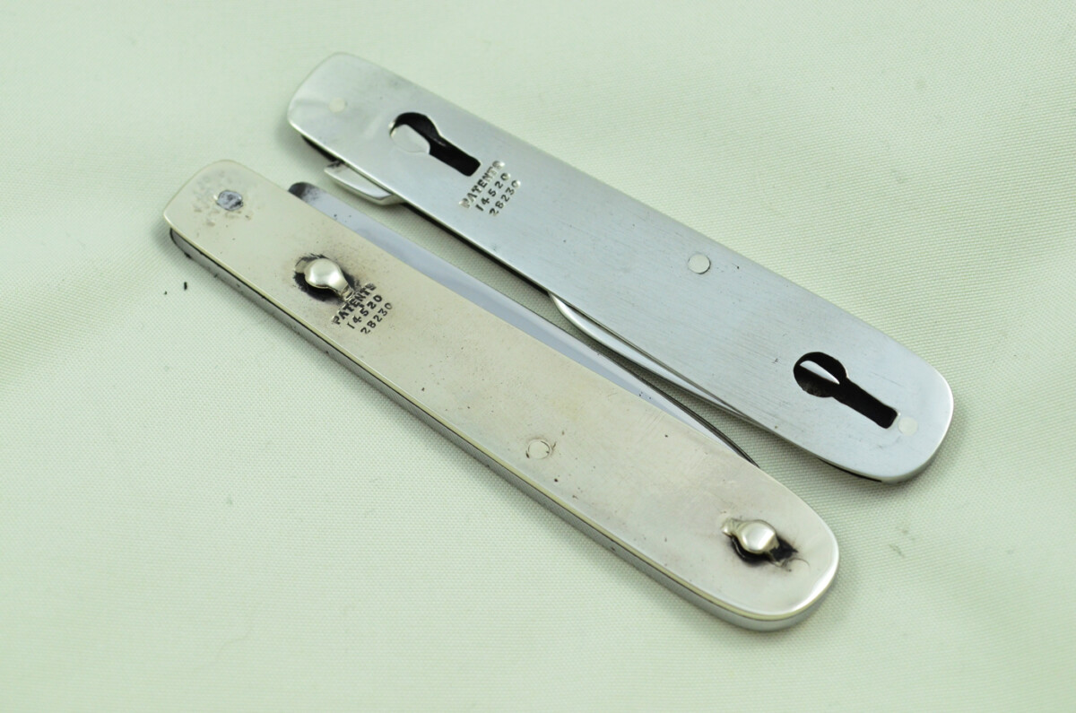 Singleton Sheffield Made 2 Piece Travelling/Campaign Knife and fork set Brass Scaled - Image 9