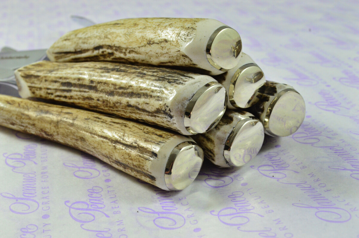 Coarse Serrate Six Genuine Stag/Antler Handle Steak/Bistro/Grill Knife Made Sheffield England Cased - Image 3