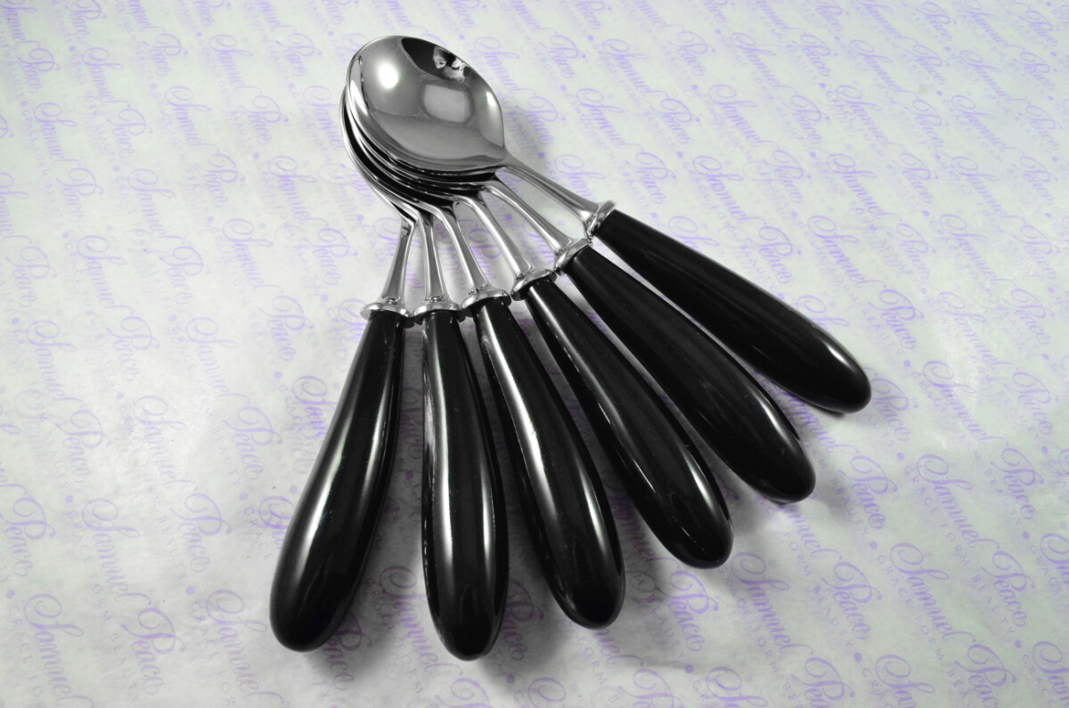 Six Brand New Genuine Water Buffalo Handle Soup Spoons Made in Sheffield England - Image 8