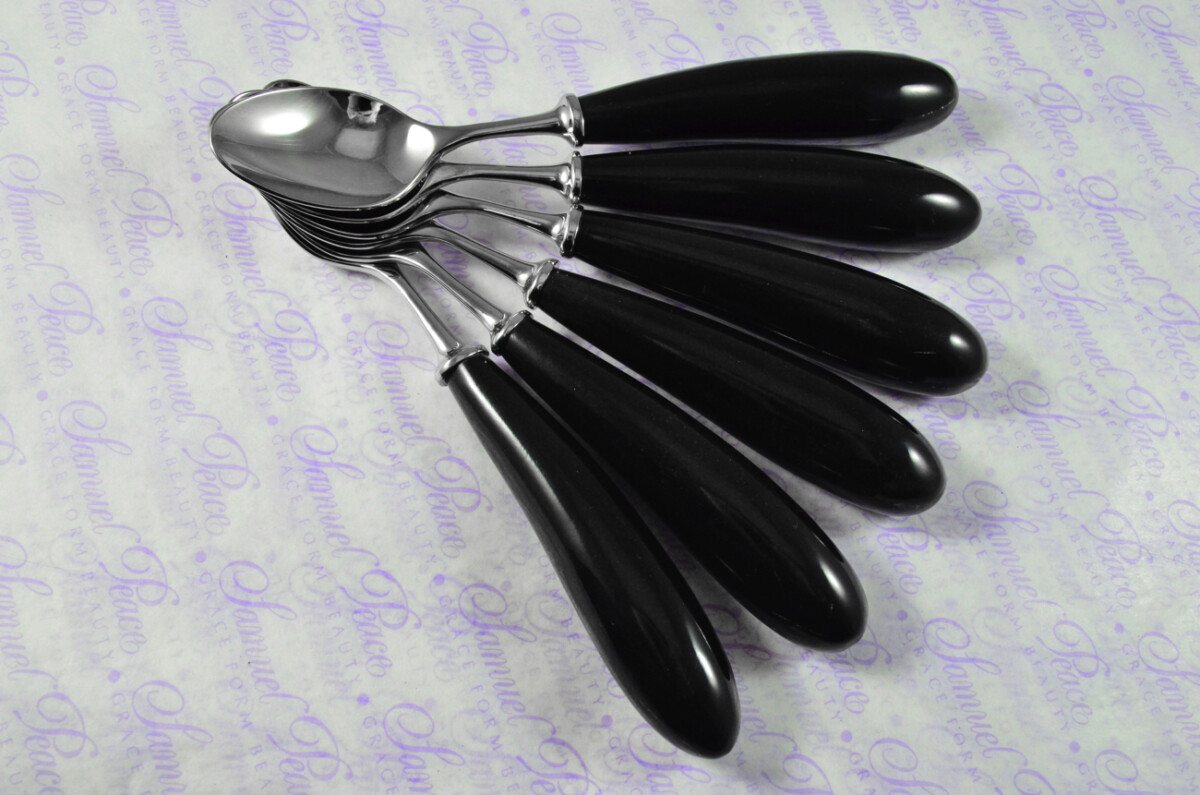 Six Brand New Genuine Water Buffalo Handle Tea Spoons Made in Sheffield England - Image 8