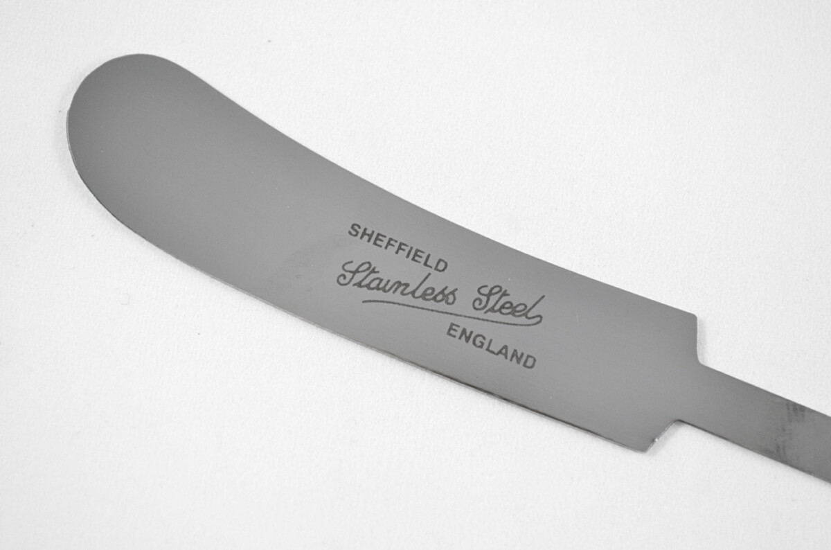 Stamped Sheffield Made Stainless Steel Small Butter Knife Blade with Bolster - Image 3