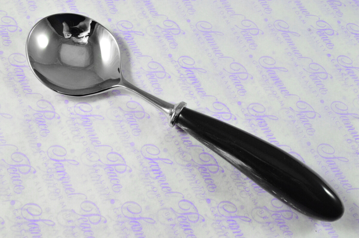 Twelve Brand New Genuine Water Buffalo Handle Soup Spoons Made in Sheffield England - Image 3