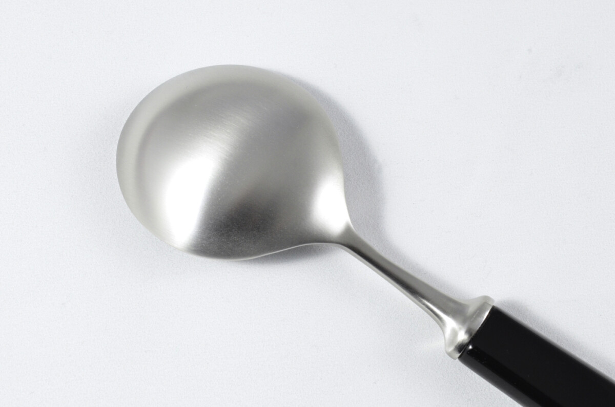 New Fantastic Genuine Black Handle Soup Spoon Brushed Finish Made In Sheffield England - Image 4