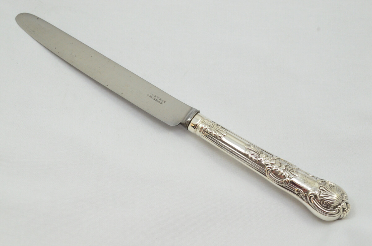 8 Table & 8 Dessert Knives Sterling Silver Handled Queens Pattern Sheffield 1830 RARE - Image 5