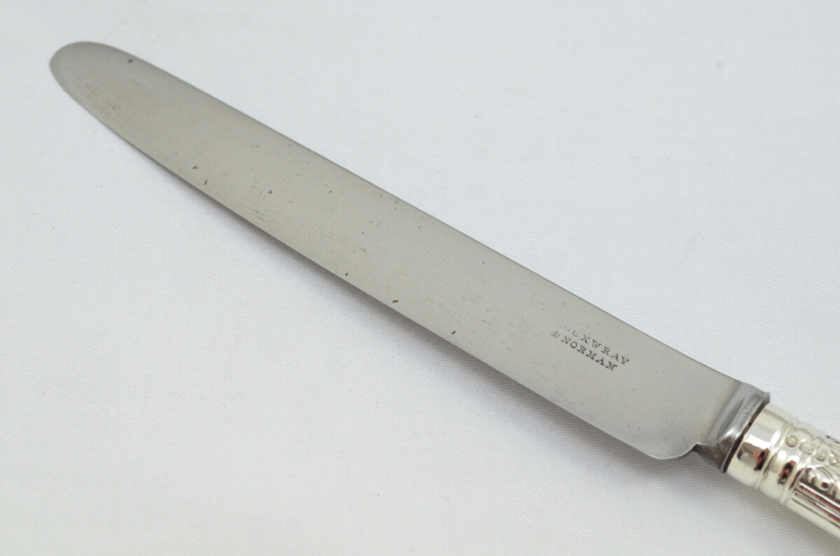 8 Table & 8 Dessert Knives Sterling Silver Handled Queens Pattern Sheffield 1830 RARE - Image 8