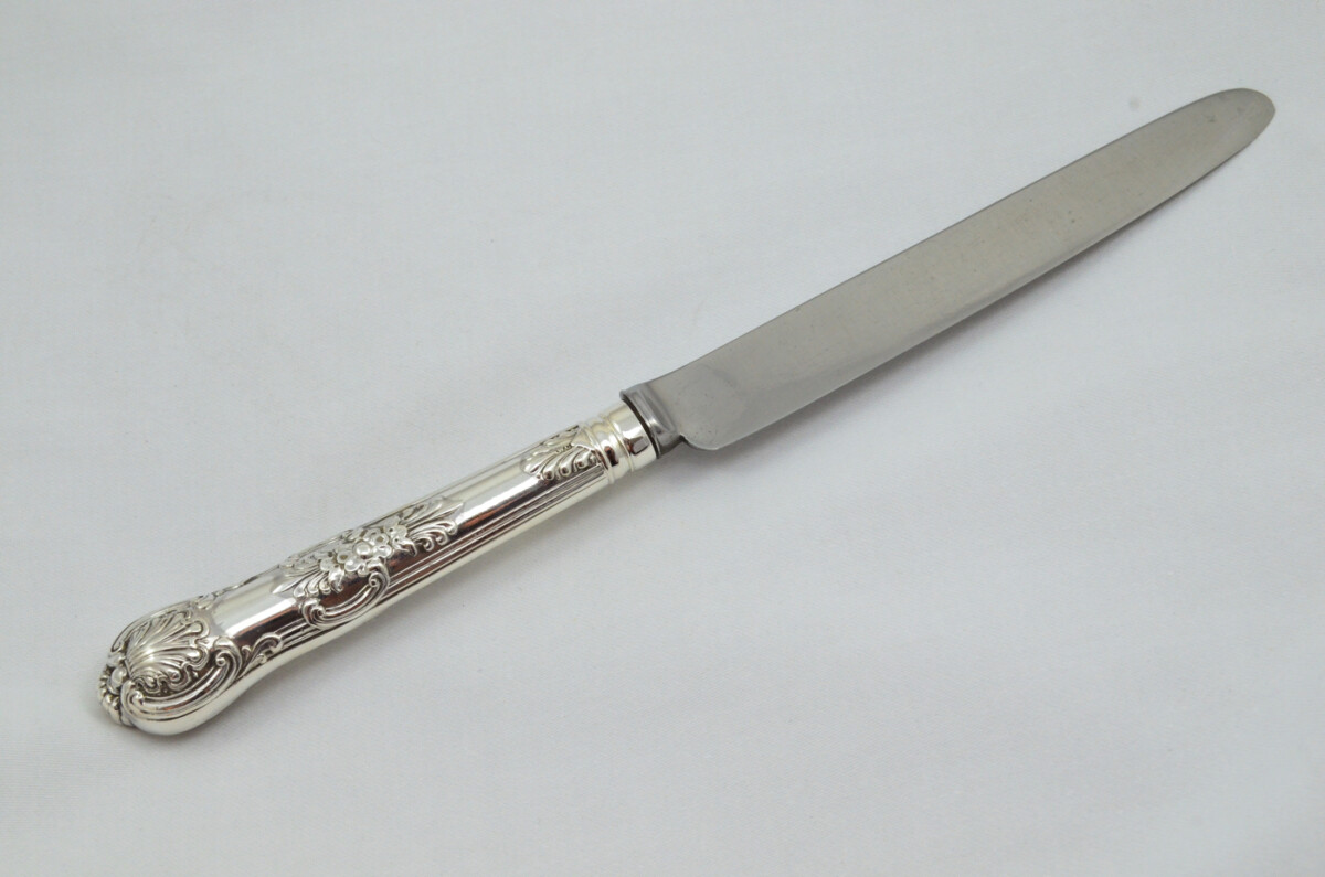 8 Table & 8 Dessert Knives Sterling Silver Handled Queens Pattern Sheffield 1830 RARE - Image 10