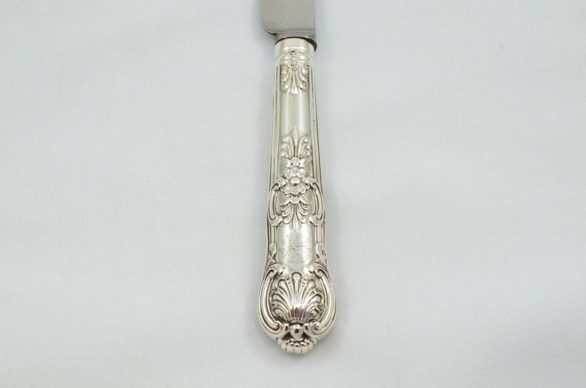 8 Table & 8 Dessert Knives Sterling Silver Handled Queens Pattern Sheffield 1830 RARE - Image 9