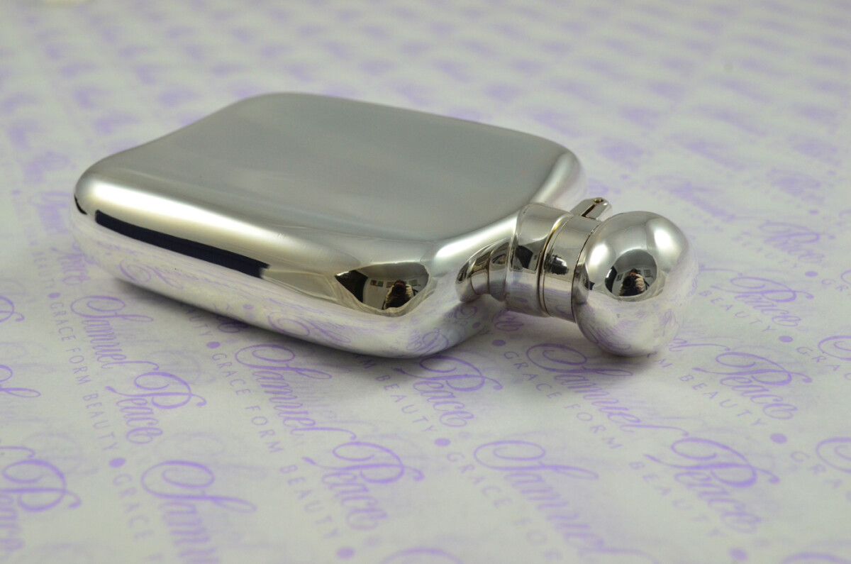 Sterling Silver Hallmarked Oval Hip Flask 4oz Bayonet Top Hallmarked 2025 - Image 3