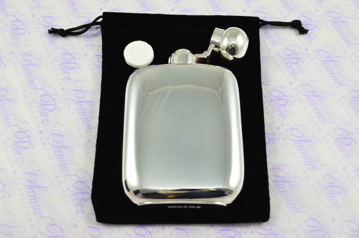 Sterling Silver Hallmarked Oval Hip Flask 4oz Bayonet Top Hallmarked 2025 - Image 6