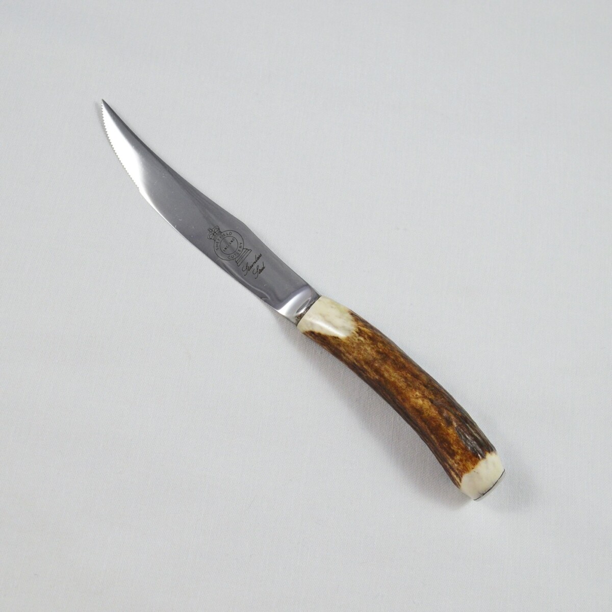 A Genuine Stag Horn Handled Steak Knife Serrated