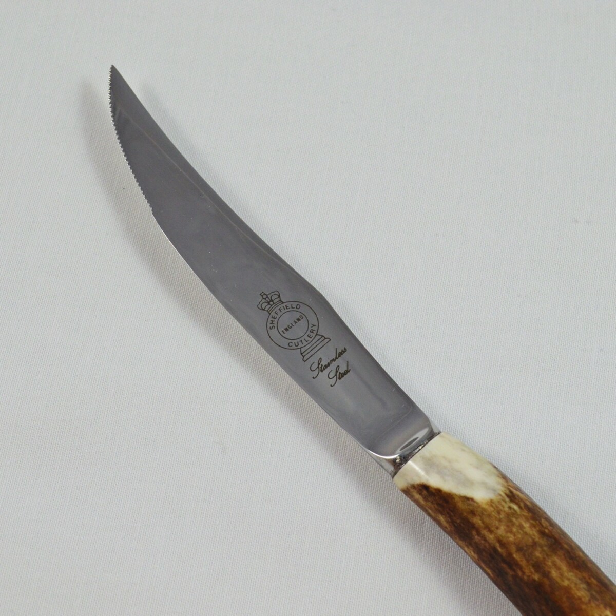 A Genuine Stag Horn Handled Steak Knife Serrated - Image 2