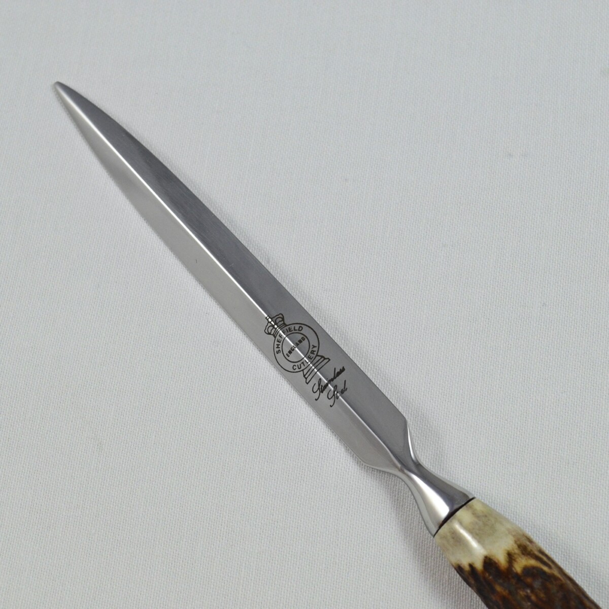 A Genuine Stag Horn Handled Diamond Letter Opener Gift Boxed - Image 2