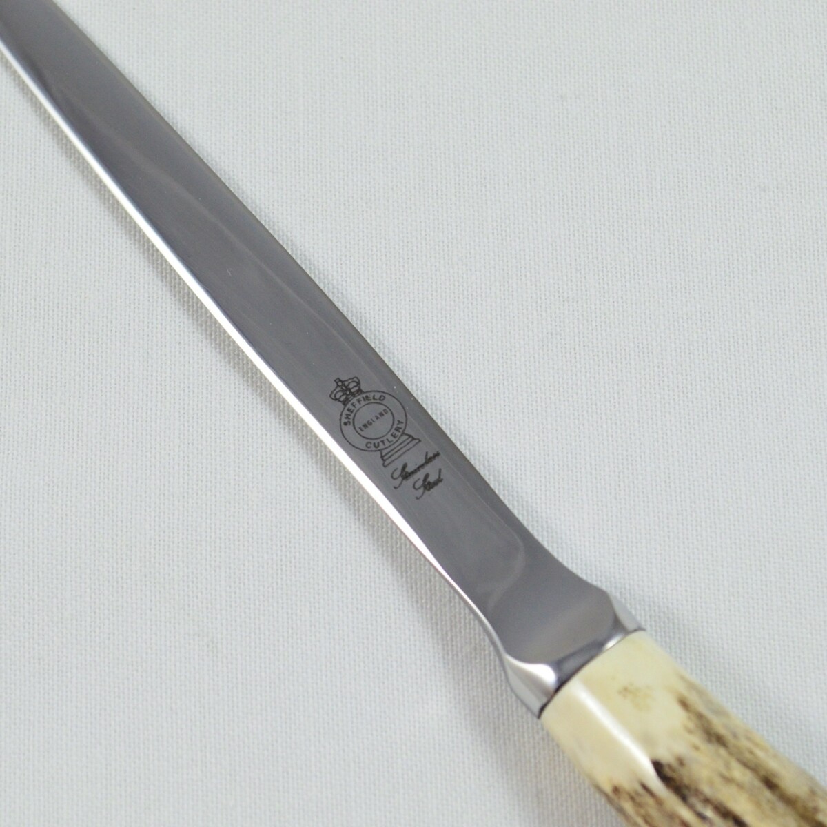 A Genuine Stag Horn Handled Letter Opener Gift Boxed 5 1/4" Blade - Image 2