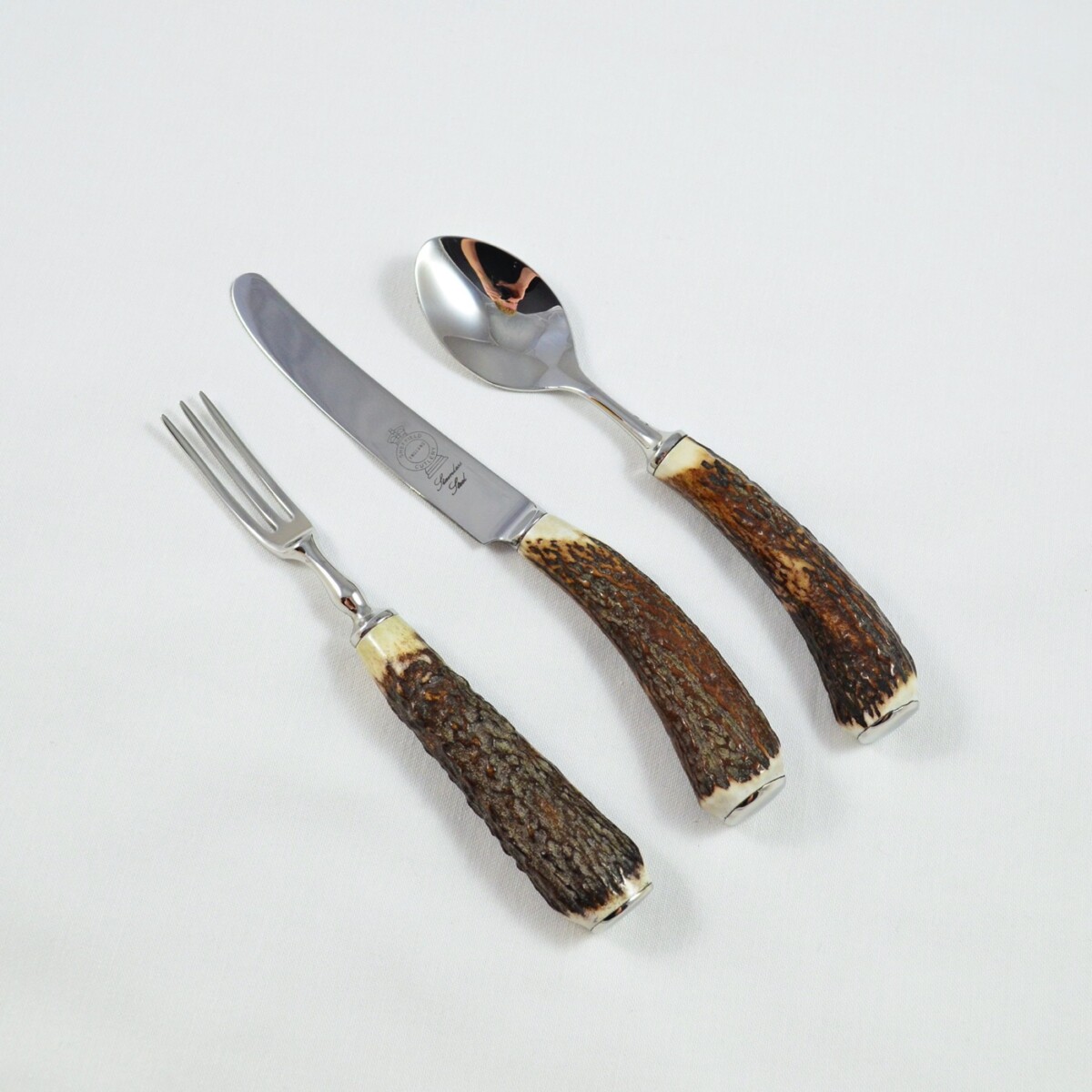 A Genuine Stag Horn Handled Child's Set Gift Boxed