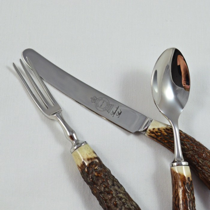 A Genuine Stag Horn Handled Child's Set Gift Boxed - Image 2