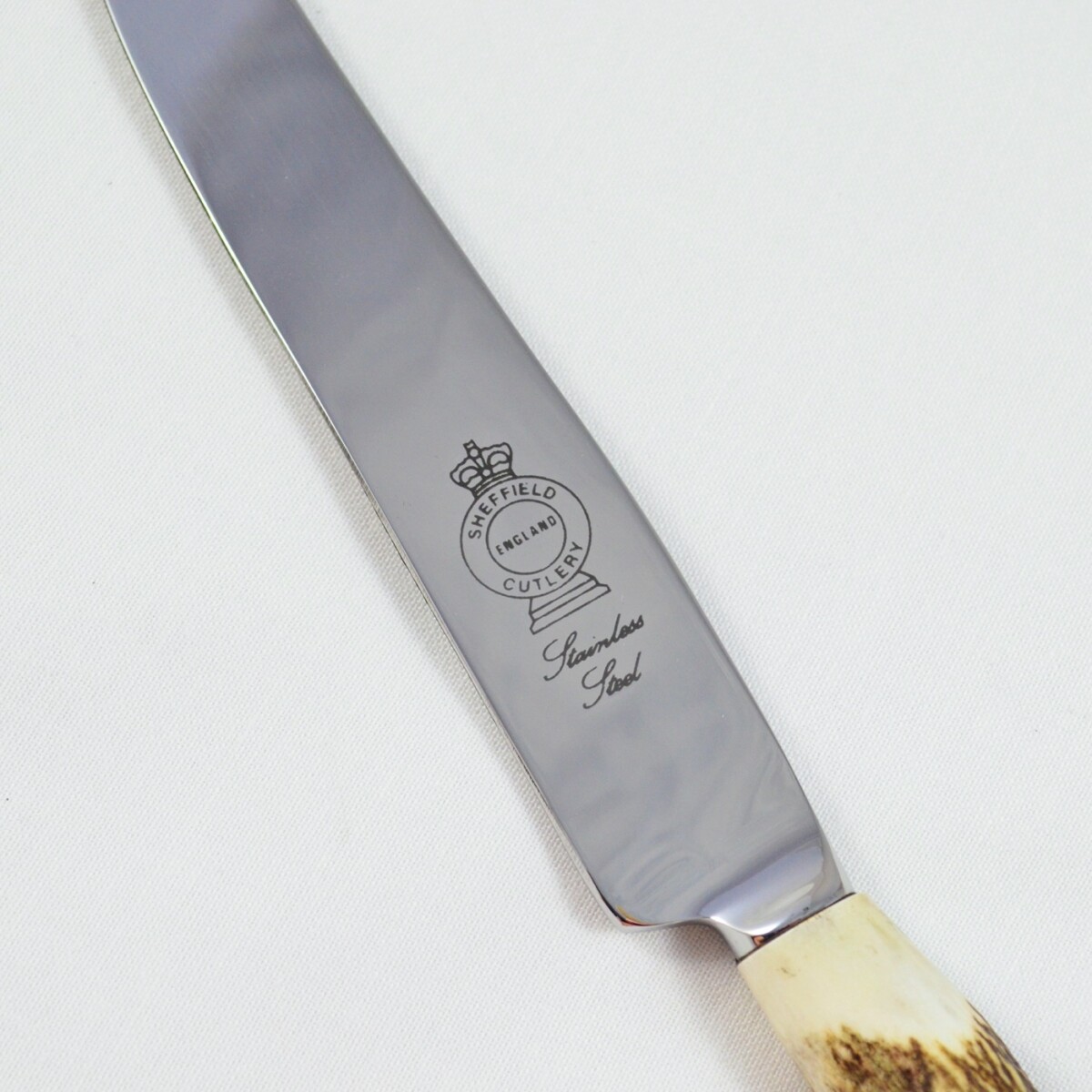 A Genuine Stag Horn Handled 2 Piece Game Carving Set - Image 5