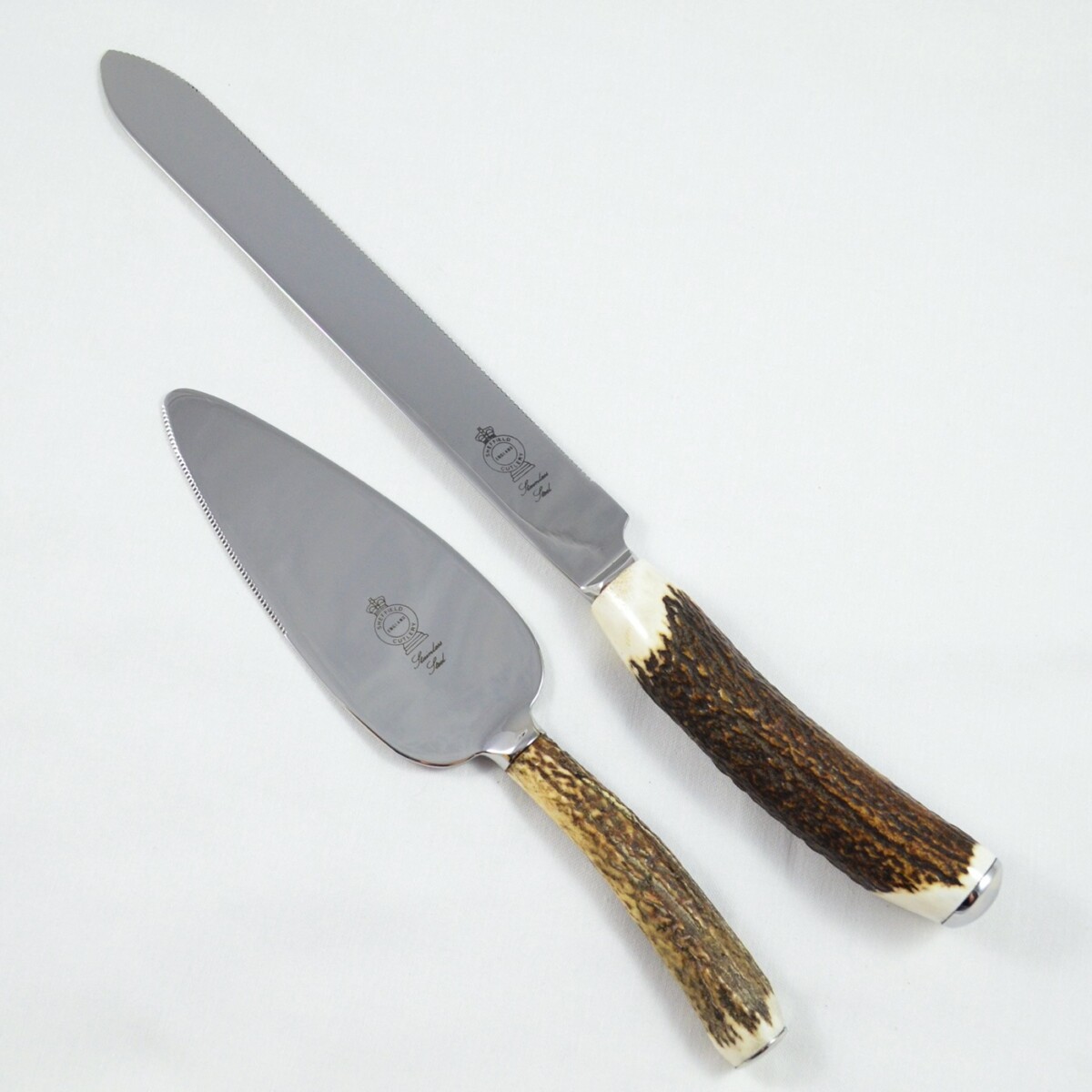 A Genuine Stag Horn Handled Cake Serving Set