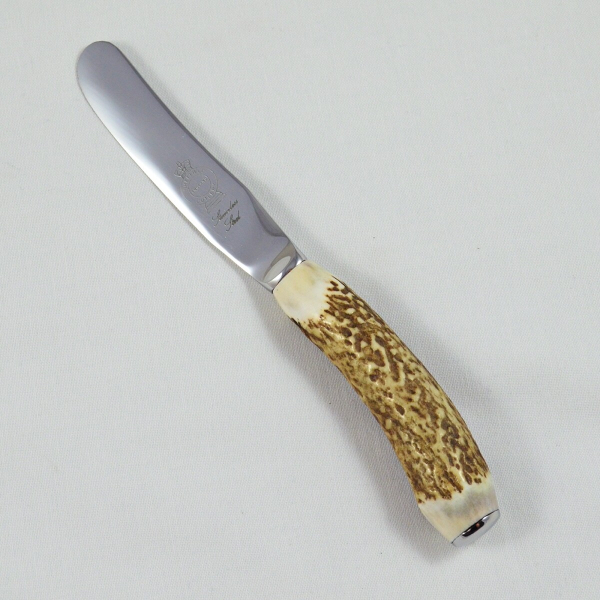 A Genuine Stag Horn Handled Cheese Board Set - Image 3