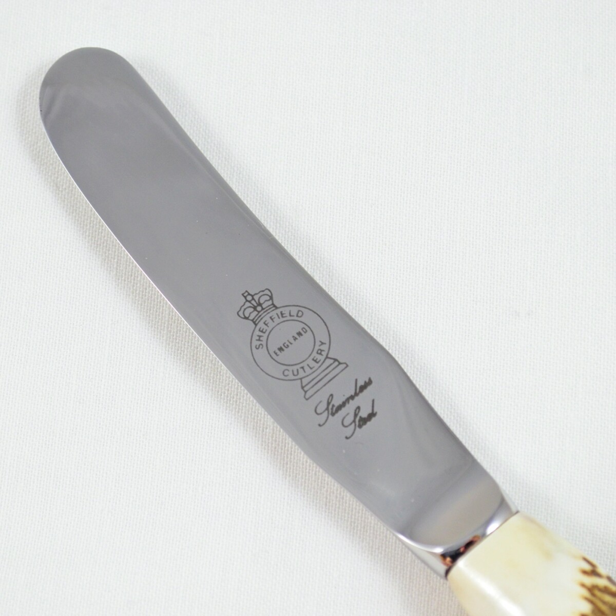 A Genuine Stag Horn Handled Cheese Board Set - Image 6
