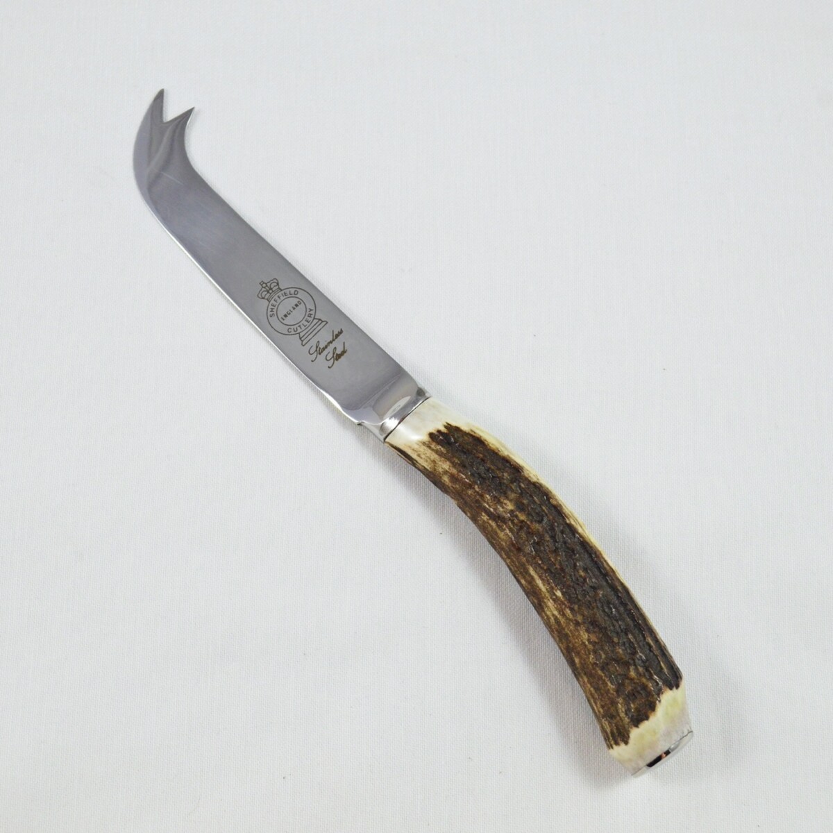 A Genuine Stag Horn Handled Cheese Board Set - Image 2