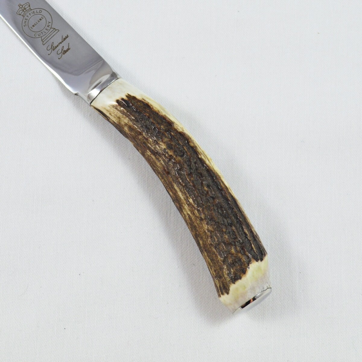 A Genuine Stag Horn Handled Cheese Board Set - Image 8
