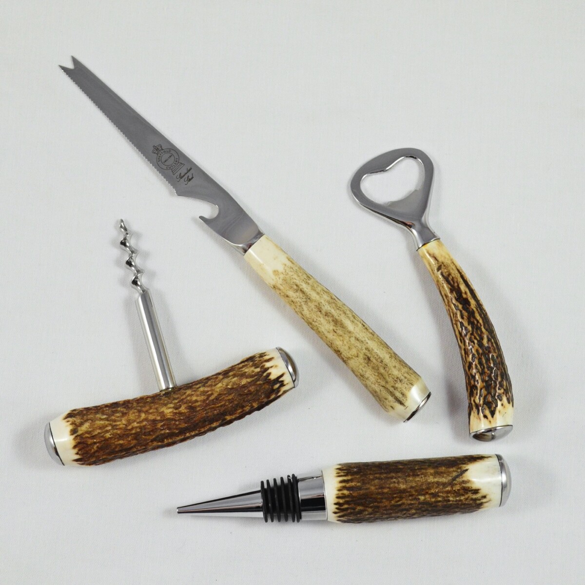 A Genuine Stag Handled Bar Set Made in Sheffield England