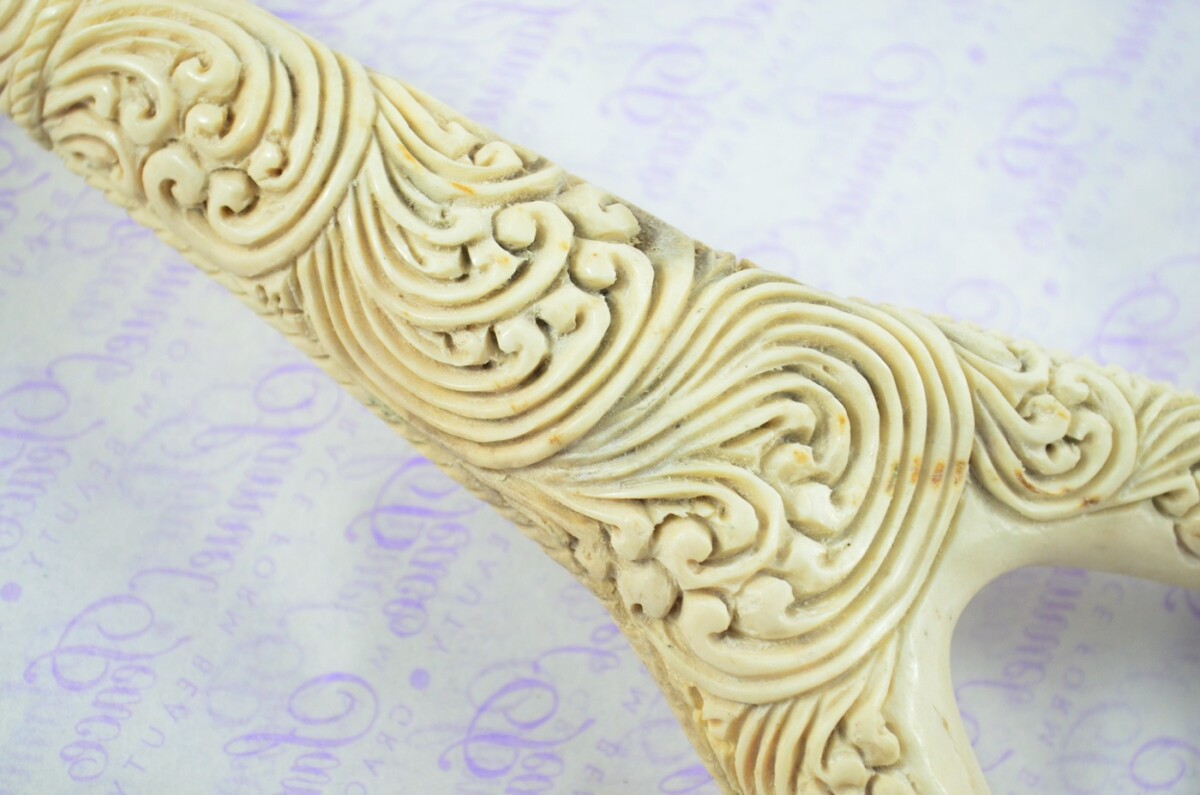 Stag Horn Ornate Hand Carved Catapult / Slingshot with Buffalo Accents - Image 8