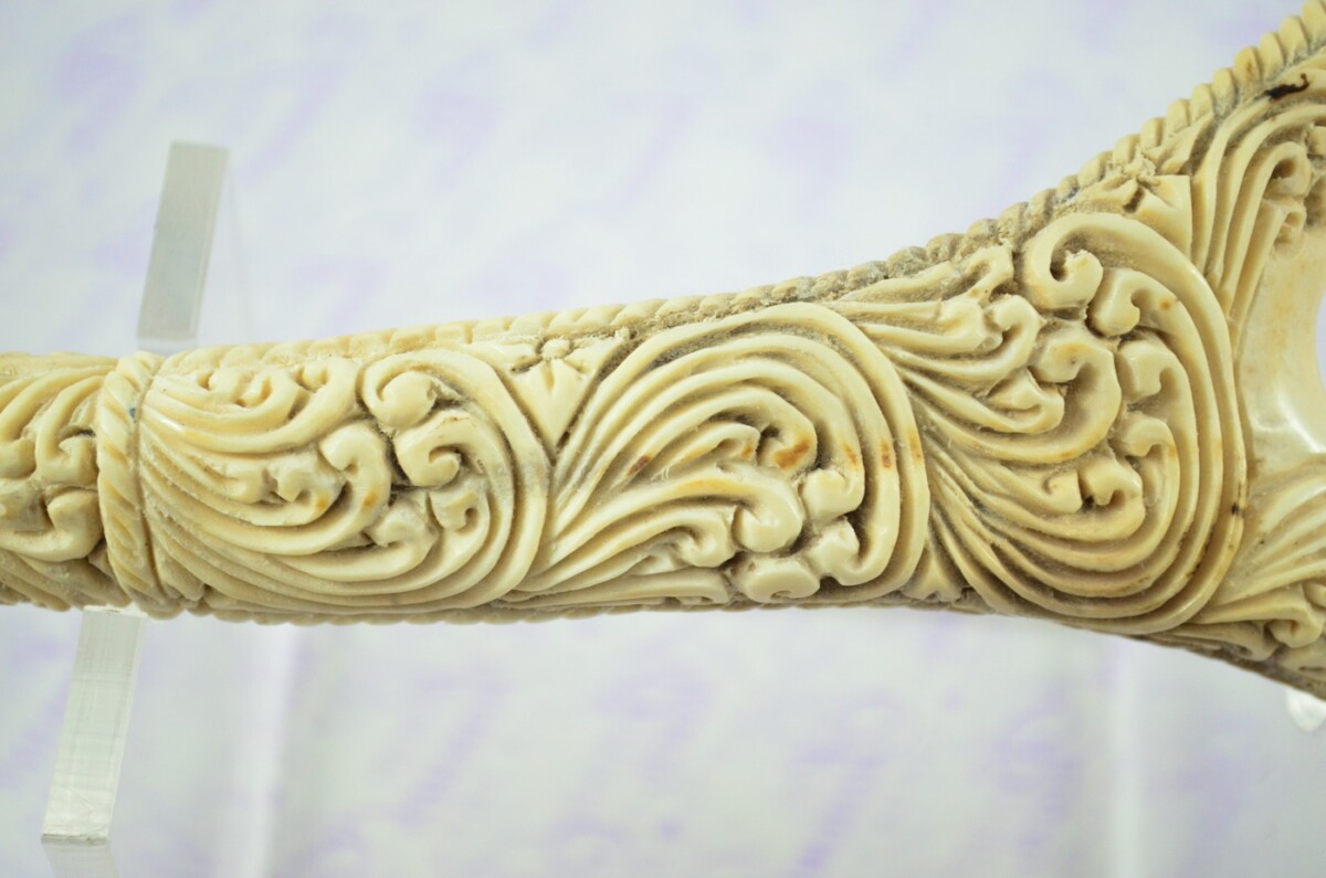 Stag Horn Ornate Hand Carved Catapult / Slingshot with Buffalo Accents - Image 7