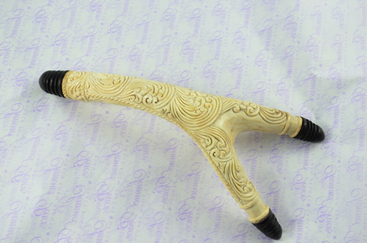 Stag Horn Ornate Hand Carved Catapult / Slingshot with Buffalo Accents - Image 2