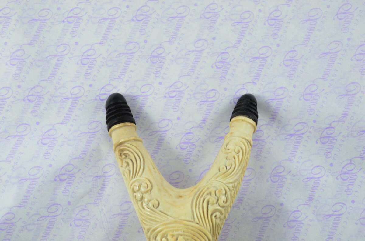 Stag Horn Ornate Hand Carved Catapult / Slingshot with Buffalo Accents - Image 3