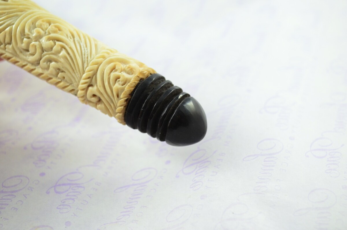 Stag Horn Ornate Hand Carved Catapult / Slingshot with Buffalo Accents - Image 4