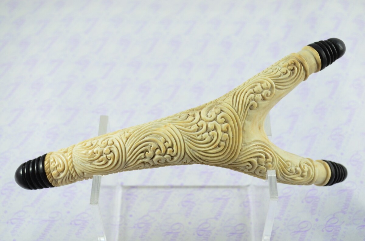 Stag Horn Ornate Hand Carved Catapult / Slingshot with Buffalo Accents - Image 6